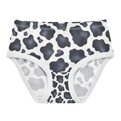 Black White Cow Spots Girls Briefs, Toddler Girl Briefs, Cotton Underwear Girls, 2–8 Years