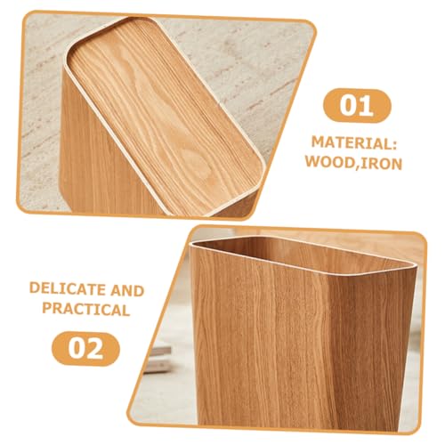 Bote de basura de madera elegante MAGICLULU para cocina y dormitorio miniatura 4