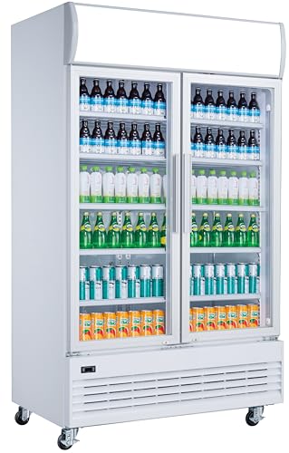 METRO Professional Frigorifico para Bebidas GSC2100, 930 L, 10 Estantes ajustables, Descongelación automática, Enfriamento ventilado, Iluminación LED interna, con Cerradura y Capota, 4 Ruedas, blanco