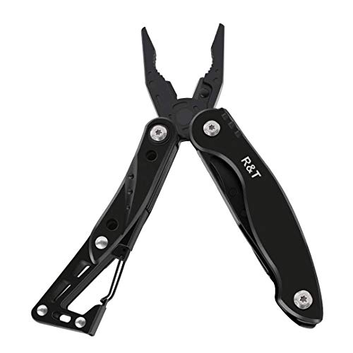 R&T Multitool Pocket Knife Multi Plier Stainless Steel with Nylon Sheet (Dark)