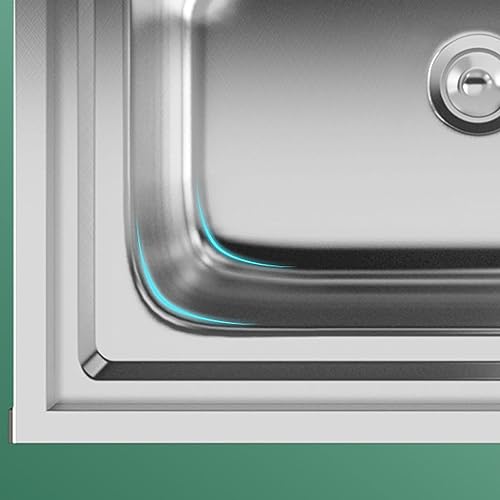 Évier en acier inoxydable à cuve simple avec support de lavage stable - 6