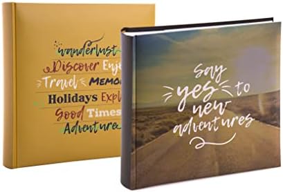 Kenro New Adventures Holiday Photo Album for 200 Photos 6x4 inches/10x15cm with Memo Space to Write Beside Each Photograph, for Travelling, Gap Year, Vacation  HOL121