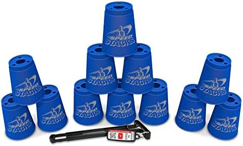 Speed Stacks | Official Sport Stacking Set, Blue - 12 Cups and Holding stem | Top Grade Materials, Low Friction | WSSA Approved