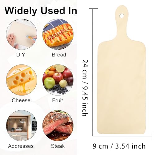 8 Piezas Tabla de Cortar de Madera con Mango Cuadrada miniatura 6
