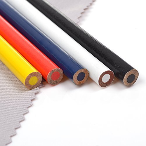 Cuziss 5 Pcs Assorted Colors Pencil Sewing Mark, Tailor's Marking And Tracing Tools (Blue Red Black White Yellow) #TOP8