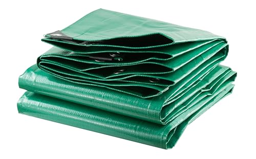 TERRE JARDIN - Bâche de Protection Extérieur, 3 x 5 m - Bâche Imperméable, Ultra Lourde et Résistante, Polyéthylène 240 g/m², Anti UV - Bâche Bois de Chauffage, Chantier - Œillets Aluminium