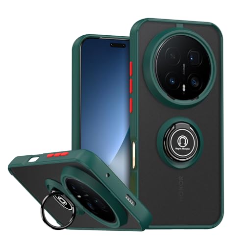 QUIETIP Case for Honor Magic 8 Pro,Magnetic Ring Car Stand Silicone Translucent Matte Drop Protection Cover,Green