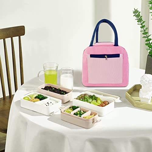 Mziart Lunch Bag For Women Men Stylish Colorful Lunch Tote Bag Leakproof Insulated Lunch Box Meal Prep Reusable Lunch Bag Bento Lunch Cooler Bag For Office Work Travel Picnic (Pink) #TOP6