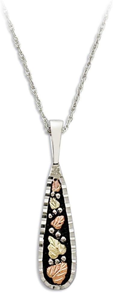 Landstroms Black Hills Gold on Silver Antiqued Pendant Necklace