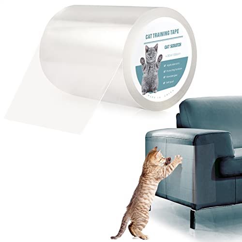 Pidsen Protezione Graffi Gatto,15CM*10M Protezione Antigraffio per Gatti Nano Nastro Adesivo Antigraffio Porta, Trasparente PVC Divano Gatti Graffi Protezioni, Protezione per Divano e Mobili