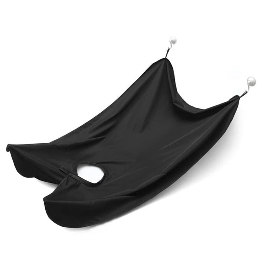 Bavaglino barba, grembiule da barba, grembiule barbiere, strato da barba professionale impermeabile per raccogliere i capelli, grembiule corto barba e capelli, 2 ventose, antiaderente, Avvental barba