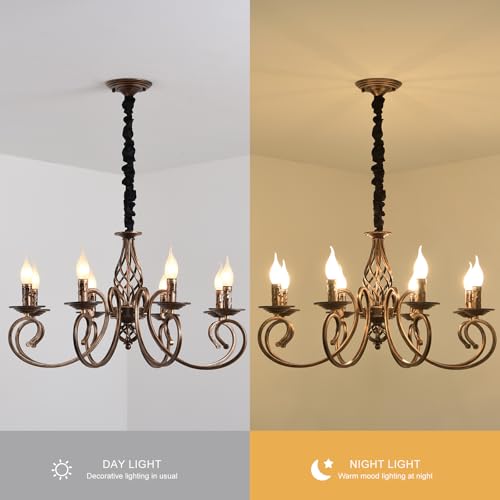 image for Ganeed Rustic Chandeliers,8 Lights Candle French Country Chandelier,Vi