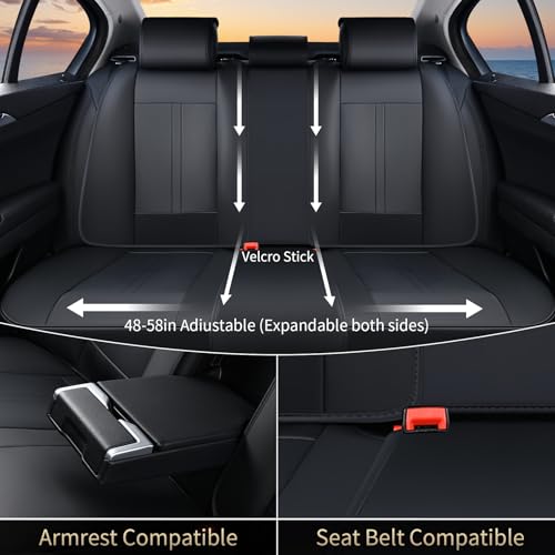 Image of FLORICH Seat Covers, Car Seat Covers Full Set, Luxury Nappa Leather Seat Covers, Breathable and Waterproof Car Seat Protector 5 Seat, Automotive Seat Covers Universal Fit for Most Cars-Coal Black