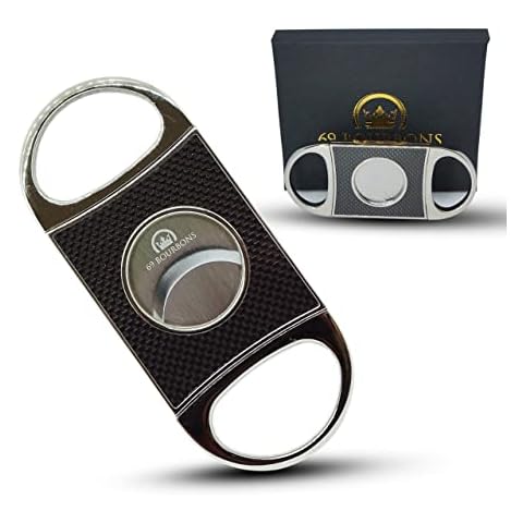 69Bourbons Cigar Cutter Stainless Steel Guillotine Double Cut, Portable Smooth Cigar Clipper with 1 Inch Diameter Hole Suitable for Most Cigars - Perfect for Groomsmen & Smokers, Gift for Dad Cover