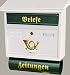 Produktbild Retro Design Briefkasten, Motiv mit Zeitungsrolle, Flachdach mit Katalogeinwurf,