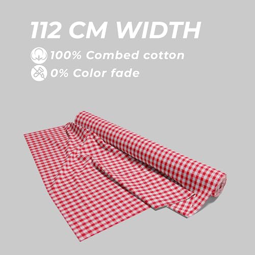Image of BIGREAMS Pure Cotton Checkered Unstitched Ghingham Summer Shirt Piece For Men's (Red, Yellow, Green)