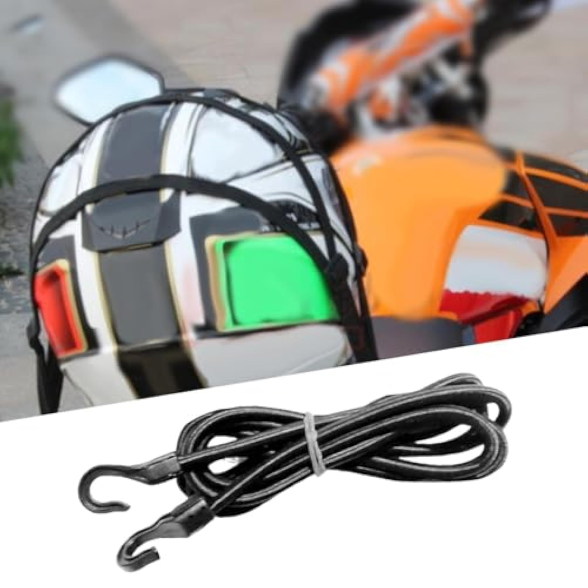 Motorcycle Luggage Strap with 2 Hooks for Cycling Camping Bikes 1.5m