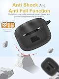 Case for JBL Tune Buds 2 Wireless Earbuds,daunke Soft Ribbed silicone protective Cover,Case with Round buckle,Full Protection,Black - Image 6