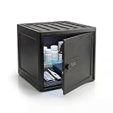 Silvergear® Abschließbare Box 12,6 L | Aufbewahrungsbox mit 3-stelligem Zahlenschloss | Schließbox für Geld, Schmuck, Dokumente, Handy & Medikamente | Stapelbar | 30×24×20 cm | Schwarz