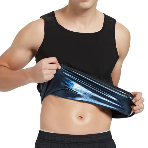 Shaxea Sweat Tank Top Shaper Sauna Vest For Men Hot Polymer Waist Training Vest (Black, 4Xlarge-5Xlarge) #TOP9