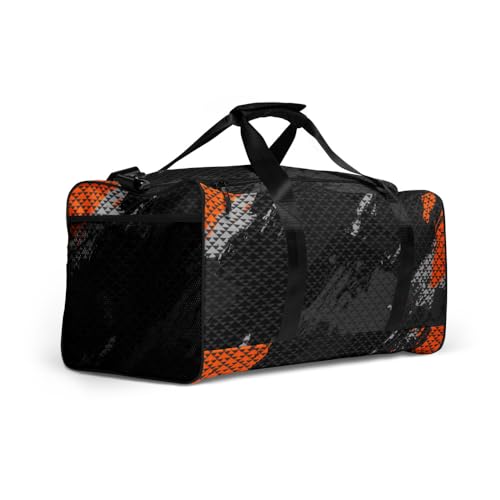 Orange and Black Abstract Duffle bag3