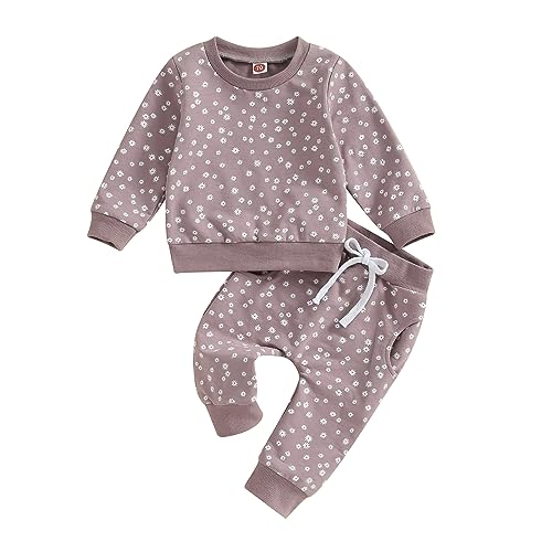 Newborn Baby Girl Clothes Daisy Outfit Long Sleeve Sweashirt Tees Tops Pants Infant Toddler Girl Fall Winter Clothes