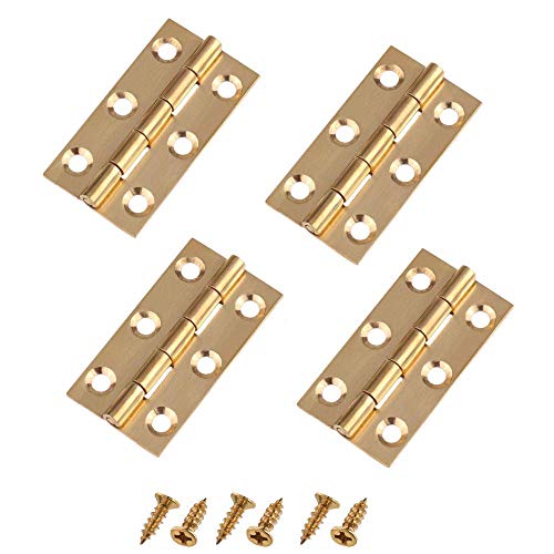 Liyafy 2 Inch Butt Hinges For Cupboard Cabinet Home Furniture Hardware Door Folding Butt Hinge Copper Tone 4 Pcs #TOP28