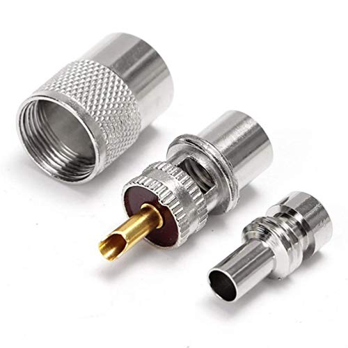 POPETPOP 2 Pcs Plugue Macho Cravar Conector Coaxial Com Redutores de Solda UHF Macho Conectores