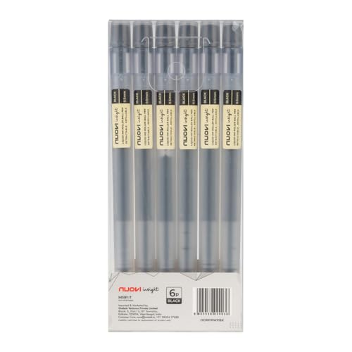 Image of Insight Retractable Rollerball Pens | 0.5mm Micro Tip with Glass Body Design | Quick-Drying, Smudge-Free Ink for Smooth Ink flow | Ideal for Office, School & Journaling (Black Ink, Pack of 6)