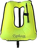 Typhoon Inflatable Snorkel Vest Safety Jacket Horseshoe Design Swimming Diving (Youth up to 80 lbs)