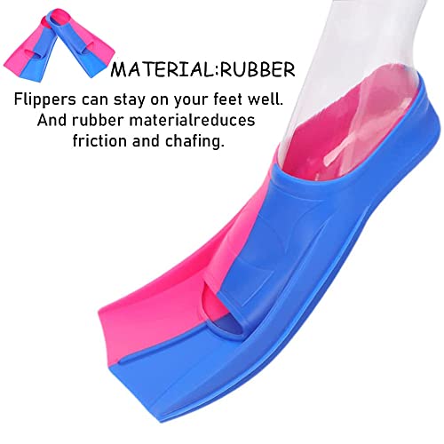 ENEN Aletas de Buceo, Aletas Natacion Piscina Ligeras Pala Corta Aletas de Viaje para Niños y Adultos para Entrenamiento, Natación en Aguas Abiertas, Buceo (XXXS (24-26 Yardas),Rosa y Blanco) - imagen 5