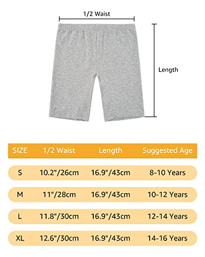 Innersy Girls Cotton Shorts Under Dress Dance Shorts Bike Shorts For Teen Girls Size 8-16 Pack Of 3 (12-14 Years, Black/White/Gray) #TOP5