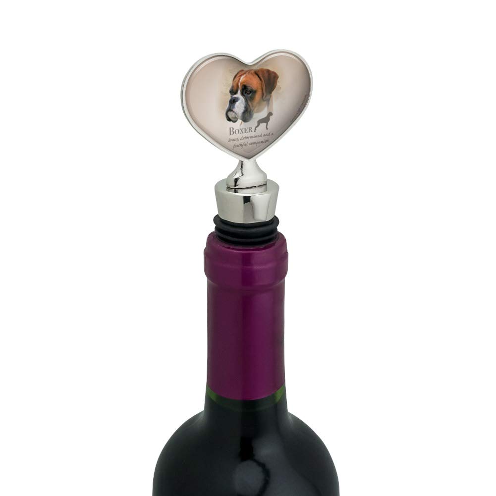 Boxer Dog Breed Heart Love Wine Bottle Stopper