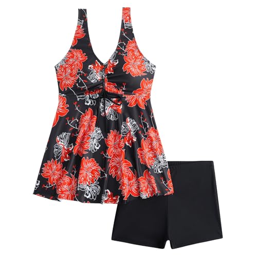 Maillot de bain 2 pièces short et robe tankini à volants L