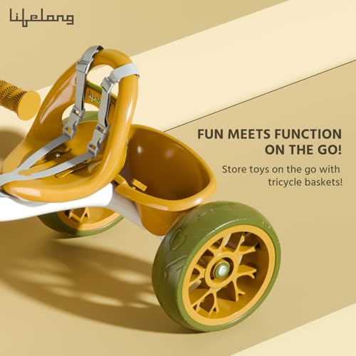 Image of Lifelong Trike Cycle for Kids 2-5 Years | Tricycles for Boy & Girl | Bicycle for Kids with 3 Eva Wheels, Bell & Basket for Toys -30Kg Capacity