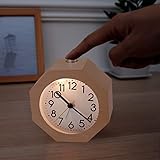 Kacsoo Reloj Despertador de Cabecera de Madera Analógico, Habitación de Los Niños
