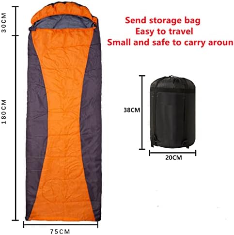 Sleeping Bag Single 3-4 Season Waterproof Lightweight Warm for Adults Kids Extra Compact Size Xl Rectangular Cold Weather Best Camping Envelope Stuff SackOrange