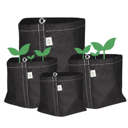 Weedness Fabric Pot 0.3 L Black 6 x 6 x 14 cm - Ventilated Planter for Indoor Outdoor Cultivation