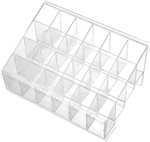 口紅収納ボックス透明化粧品収納アクリルボックスミニメイクボックス化粧品収納ボックスかわいい仕切りボックスプラスチック口紅収納ボックス化粧ブラシホルダーアクセサリーラック (24(L))