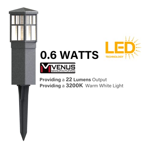 Venus Manufacturing 10Pk Outdoor Low Voltage Landscape Lights Kits With 60W Low Voltage Transformer And 6 Pack Black 0.6 Watt Led Pathway Lights & 4 Pack 5 Watt 400 Lumen Spot Light For Garden Sidewal #TOP2