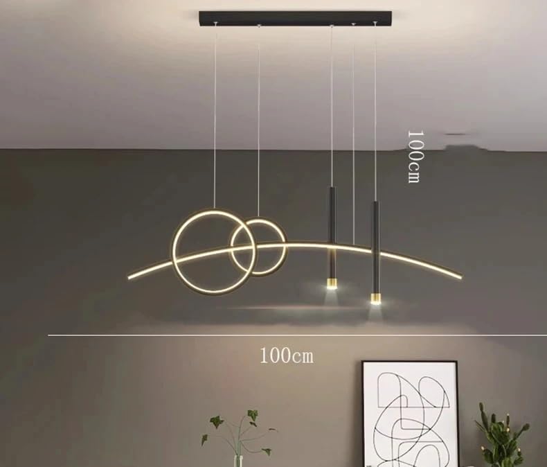 Chandelier plafonnier chic noir télécommandé pour intérieur contemporain