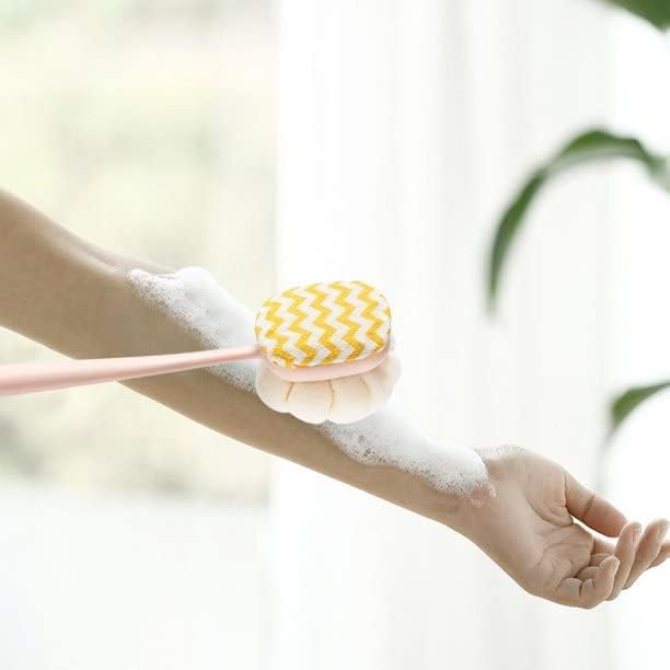 Image of Back Scrubber Shower Brush, Long Handle for Shower, Back Scrubber for Shower with Loofah and Exfoliating Mitt, Shower Brush for Bath Dry Brush, Body Brush for Men Women (M, 1, count)