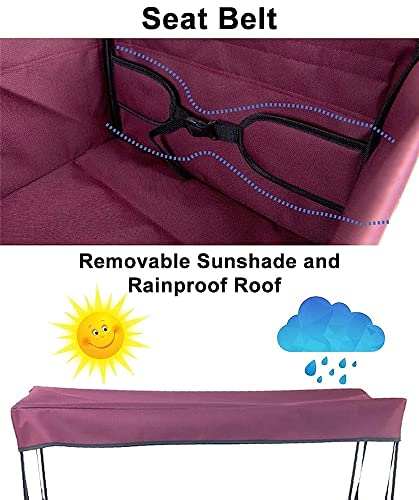 LIDDFAFA Bollerwagen, zusammenklappbarer, zusammenklappbarer Bollerwagen mit Sonnen-/Regenschutz, verstellbarem, ausziehbarem Schiebe- und Ziehgriff, Abnehmbarer Plane und Überdachung – Bild 6