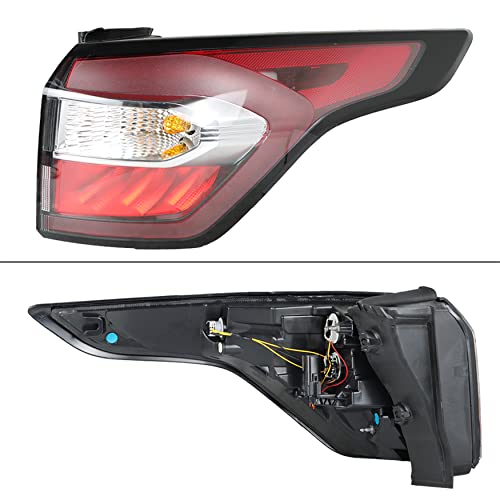 Wflnhb Right Side Outer Tail Light Assembly Replacement For 2017 2018 2019 Ford Escape Kuga Passenger Side Rear Brake Lamp With Blub Gj5Z-13404-C #TOP1