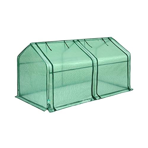 Quictent Mini Greenhouse, Portable Quick-Setup Small Tabletop Waterproof UV Protected PE Cover Shelter for Outdoors/Indoors W/ Raised Base for Garden Plant Seed Starting, 71"x36"x36", Green