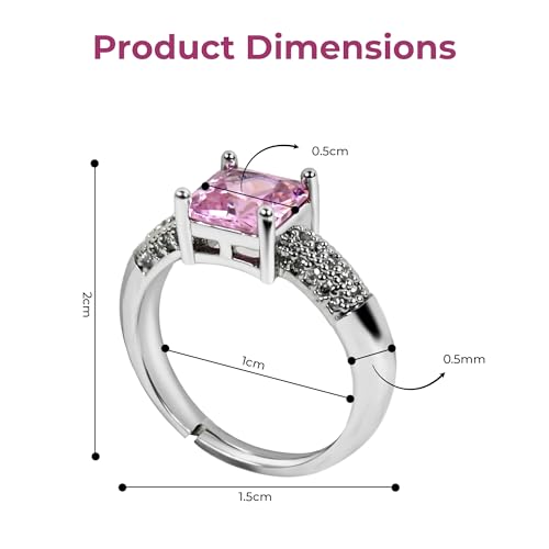 Image of Square Stone Ring for Women & Girls | Alloy Stone | Gemstone Jewelry for Engagement, Wedding, Party | Gift for Anniversary, Birthday & Special Occasions