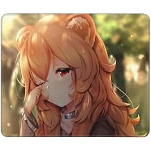 Anime The Rising of The Shield Hero Raphtalia Gaming Mouse Pad Non-Slip Mousepad Stitched Edge Computer Mouse Pads for Desk Accessories 10x12in