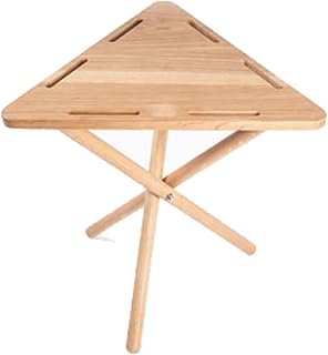 Folding Camping Table Outdoor Camping Solid Oak Wood Triangle Trestle Desk Simple Fishing Picnic Barbecue Coffee Tea Table Self-Driving Gear