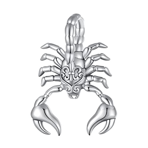 BIXPAK Breloques for bracelets, argent sterling 925 style foncé Scorpion motif vintage perles pendantes for breloques Pandora bracelet à breloques collier bijoux for femme, avec boîte à bijoux SCC2509