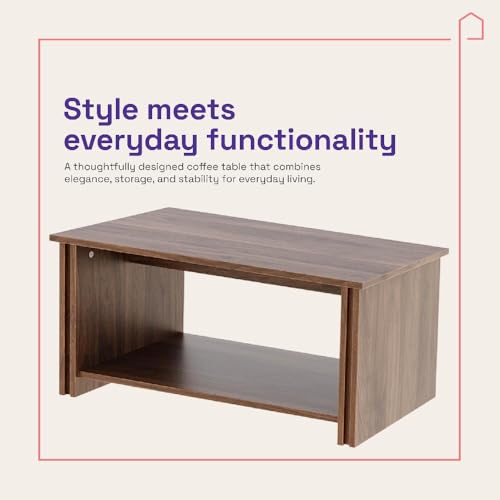 Image of Wakefit Center Table | 1 Yr Warranty | Coffee Table for Living Room Wooden, Tea Table for Living Room Wooden, Sofa Table, Free Installation from Brand, Modern Multi-Functional & Wobble-Free(Serava)